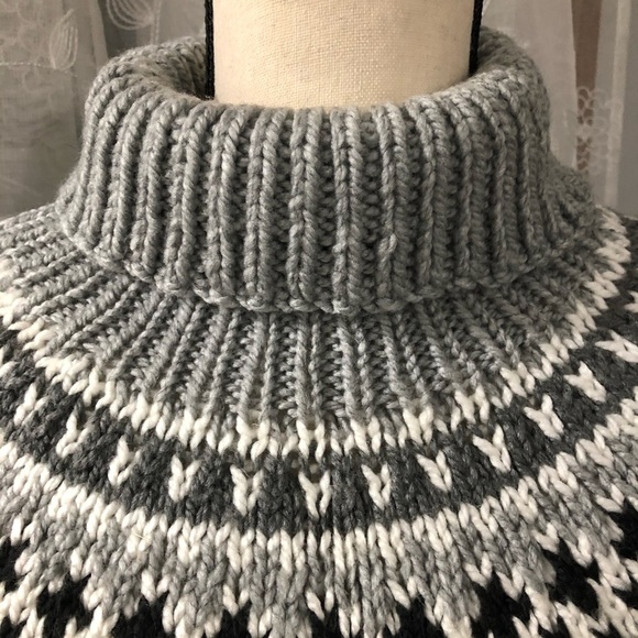 Handmade chunky knit sweater turtleneck SZ L - Picture 6 of 11